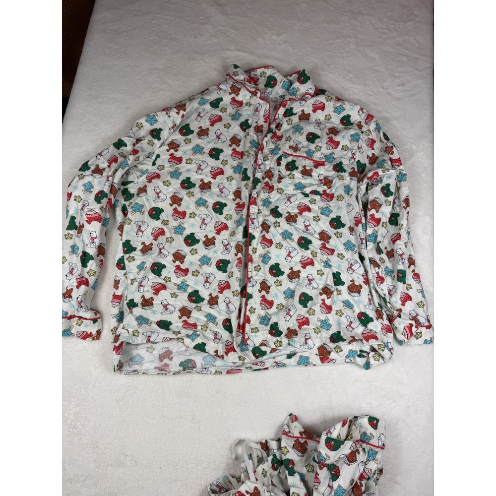 Wondershop Mens XXL Christmas Pajama Set Holiday Print Shirt Pants White